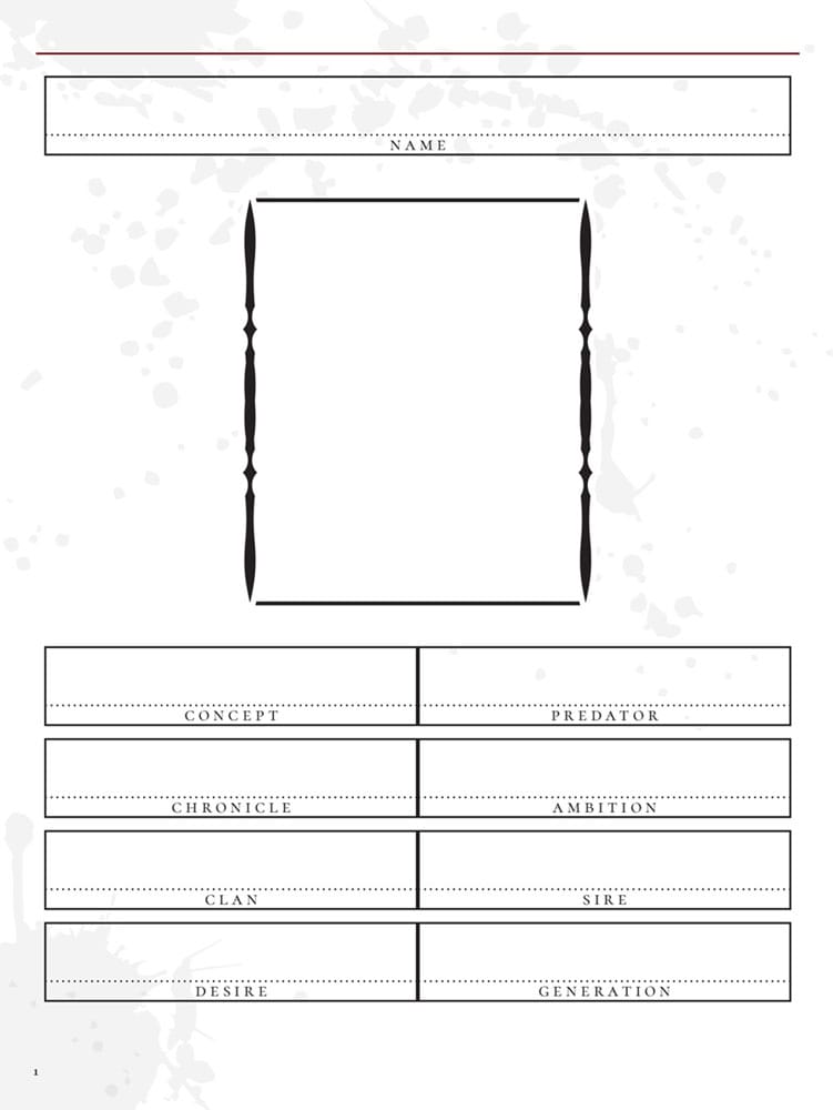 Vampire The Masquerade 5th Edition RPG Journal Expanded Character Sheet Journal *Englische Version* Renegade