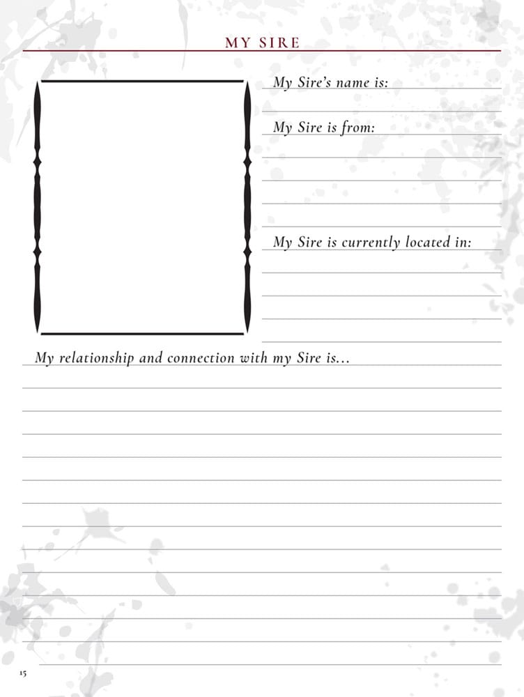 Vampire The Masquerade 5th Edition RPG Journal Expanded Character Sheet Journal *Englische Version* Renegade