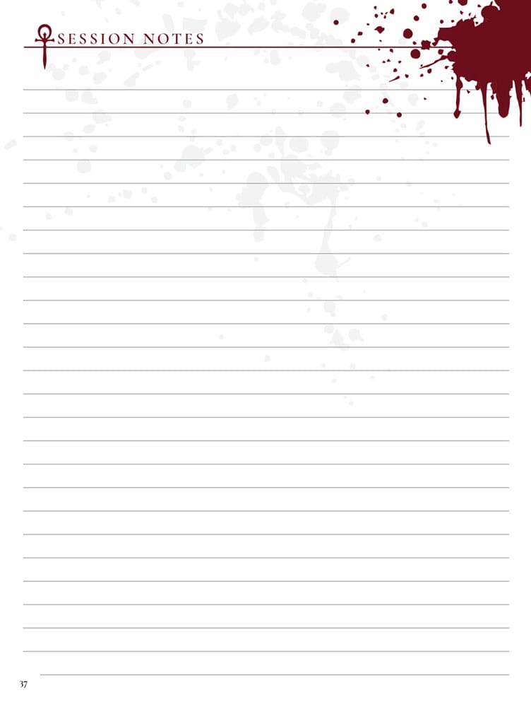 Vampire The Masquerade 5th Edition RPG Journal Expanded Character Sheet Journal *Englische Version* Renegade