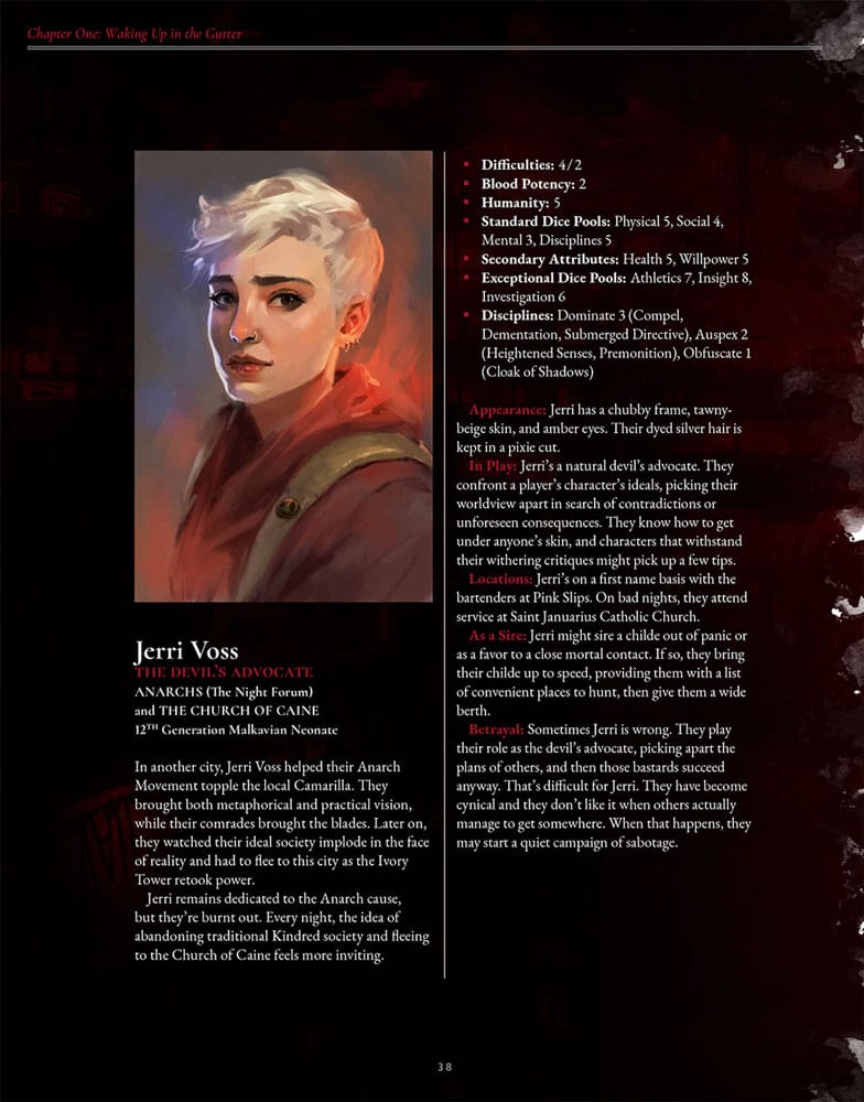 Vampire The Masquerade 5th Edition RPG book The Crimson Gutter Chronicle Book *Englische Version* Renegade