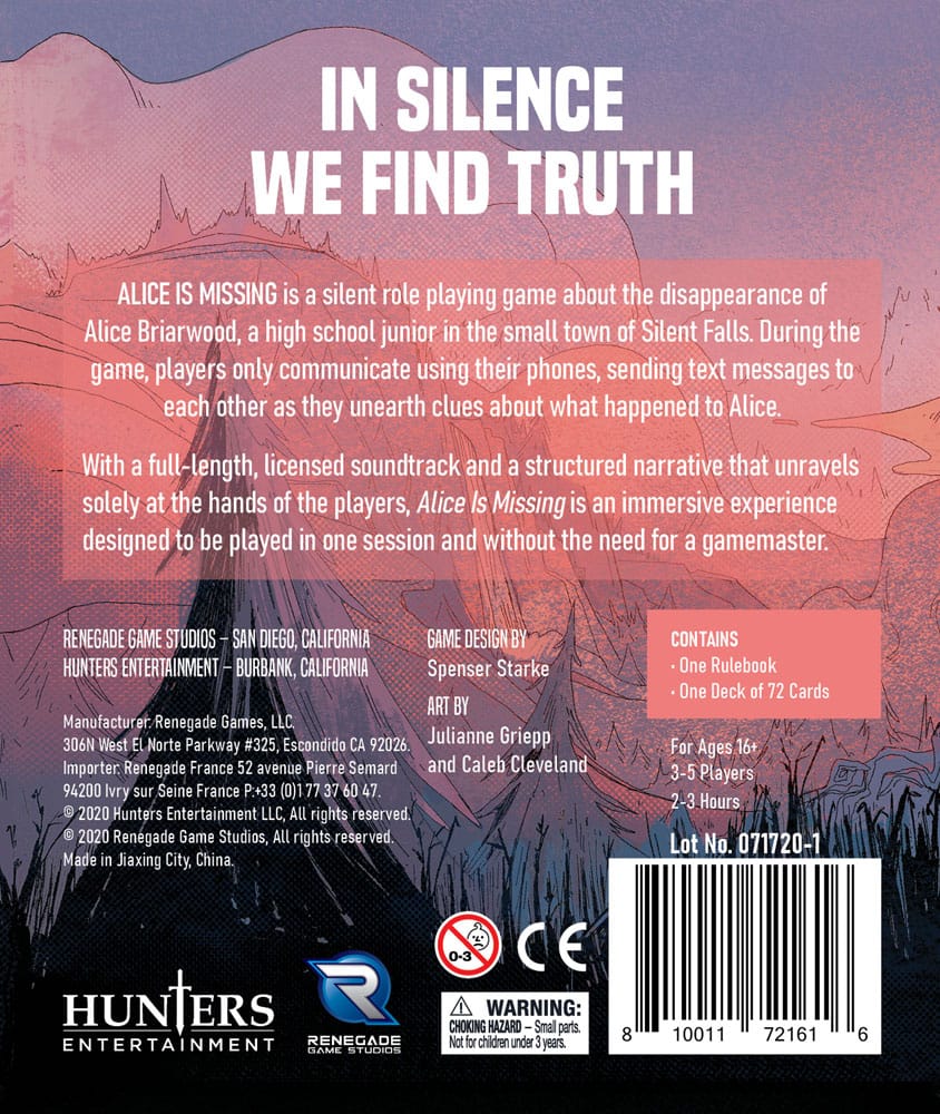 Alice is Missing RPG Silent Role Playing Game *Englische Version* Renegade