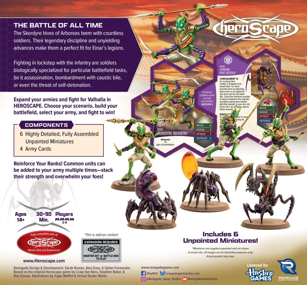 Heroscape Army Expansion Age of Annihilation Skordyre Soldiers Common *English Version* Renegade