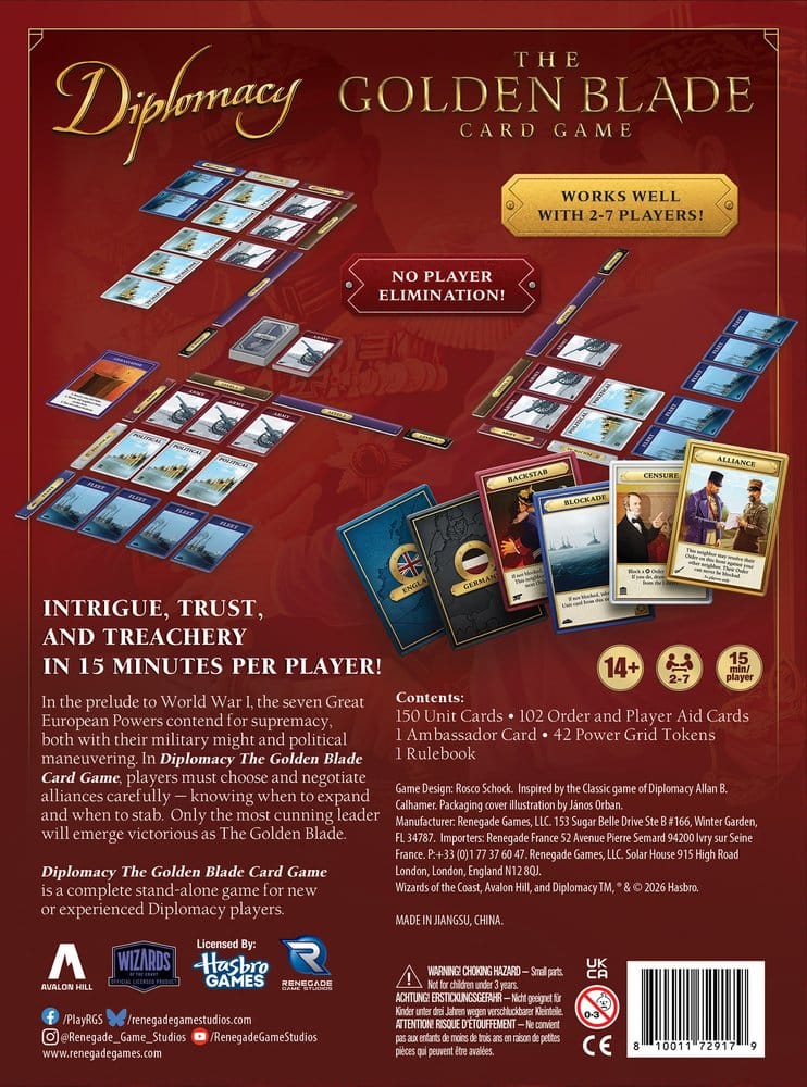 Diplomacy The Golden Blade card game *Englische Version* Renegade
