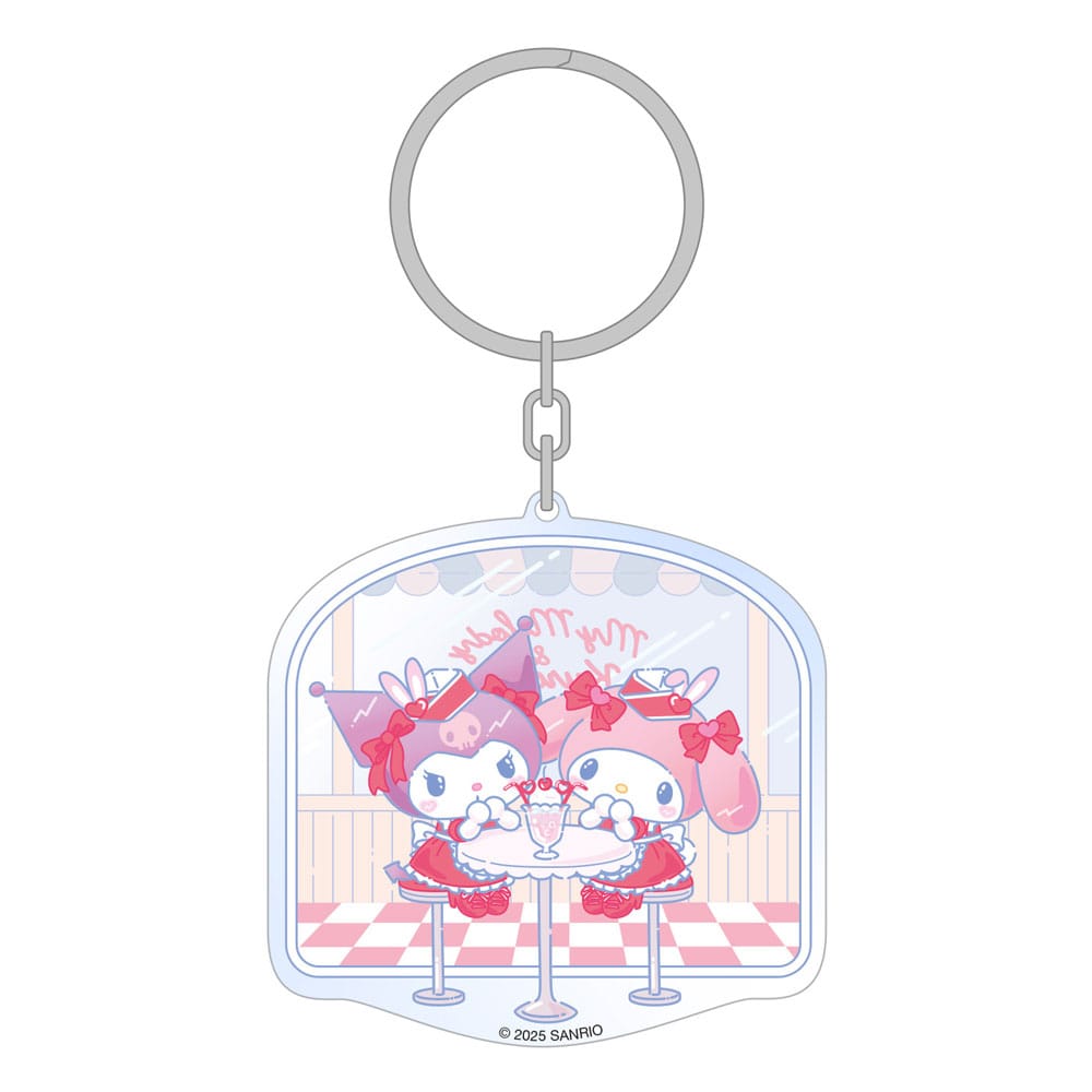 Sanrio Acrylic Keychain Hello Kitty & Friends American Diner Sakami Merchandise