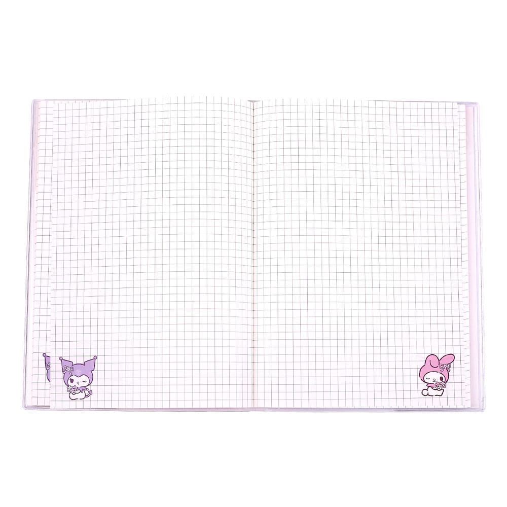 Sanrio Notebook Kuromi & My Melody Pastel Flower Holographic Checkered Sakami Merchandise