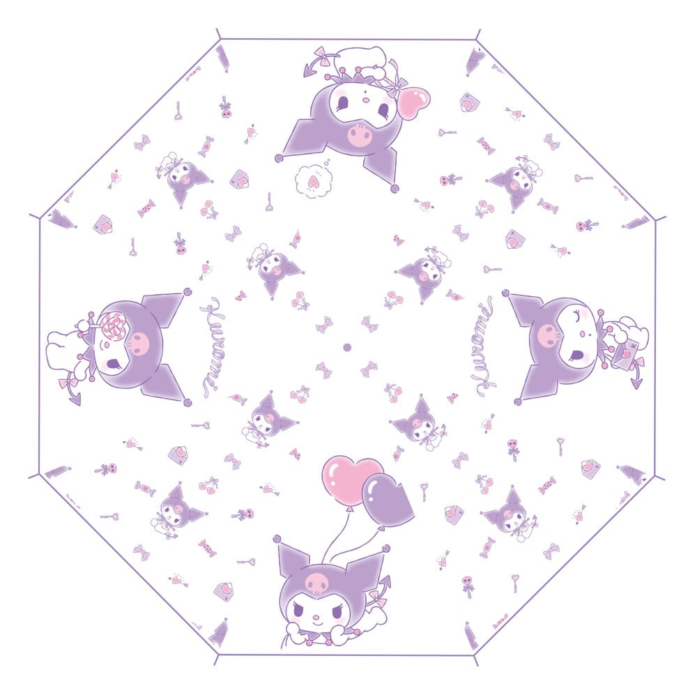 Sanrio Cane Umbrella Kuromi Kawaii Transparent Sakami Merchandise