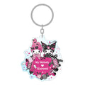 Sanrio Pink Black Party Series Acrylic Keychain My Melody & Kuromi Sakami Merchandise