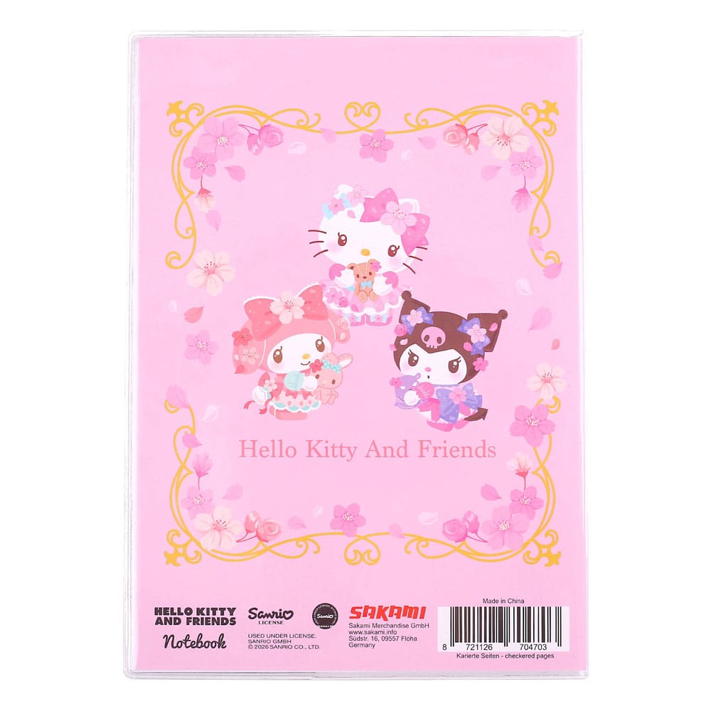 Sanrio Notebook Hello Kitty & Friends Sakura Series Holographic Checkered Sakami Merchandise