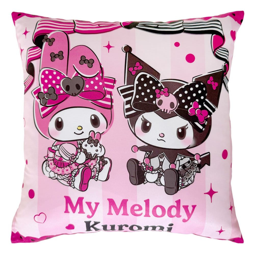 Sanrio Pink Black Party Series Pillow Kuromi & My Melody Sakami Merchandise