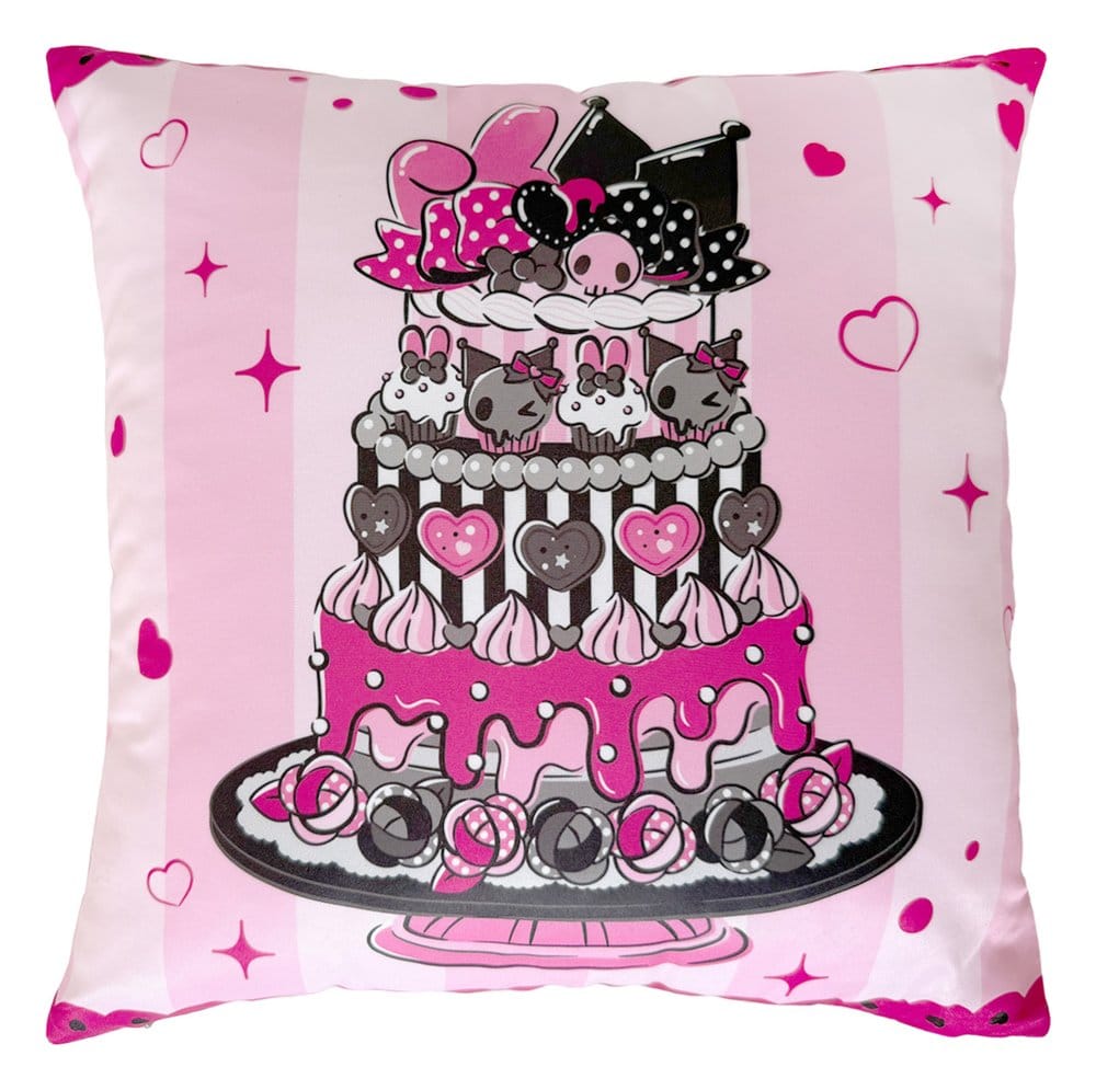 Sanrio Pink Black Party Series Pillow Kuromi & My Melody Sakami Merchandise