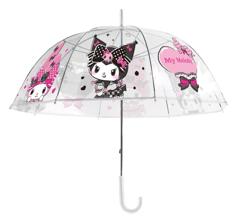 Sanrio Pink Black Party Series Umbrella Kuromi & My Melody Transparent Sakami Merchandise