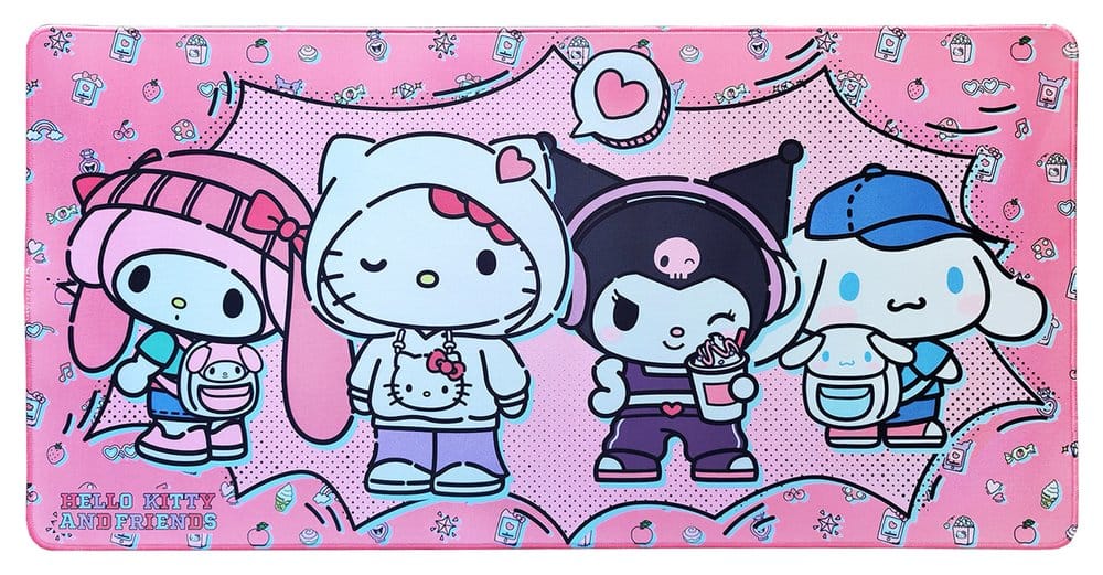 Sanrio Pink Black Party Series XXL Mousepad Hello Kitty & Friends Pop Sakami Merchandise