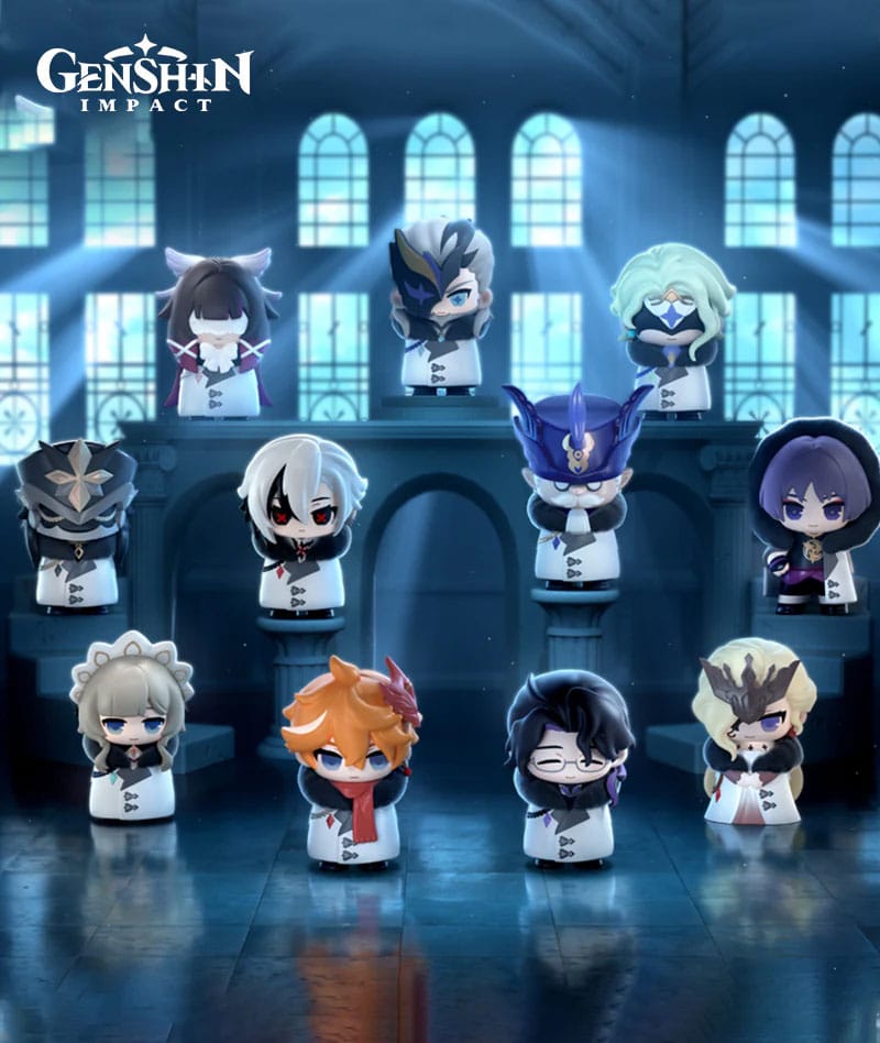 Genshin Impact Mini Figures Fatui Harbingers Chibi Design Blind Box Display 9 Sakami Merchandise