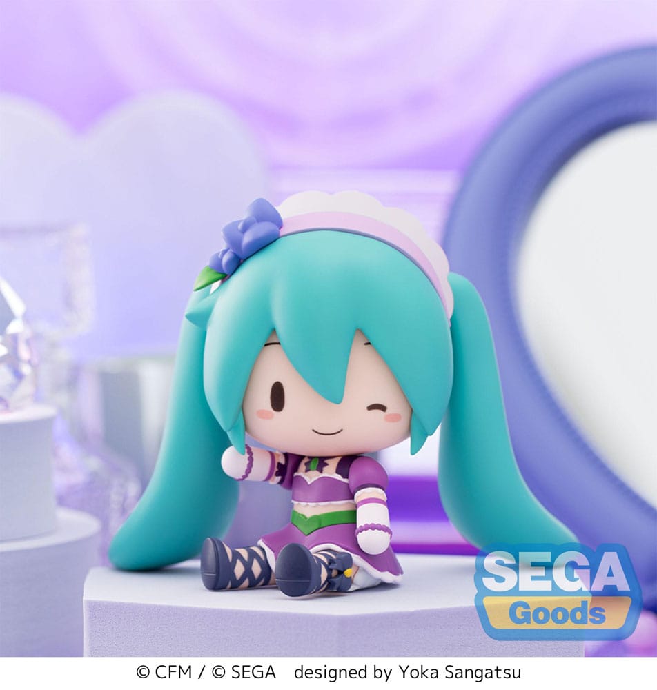 Character Vocal Series 01 Hatsune Miku Fuwa Petit Chibi Figure Hatsune Miku x Love and Berry Dress Up and Dance! Sparkly Purple Sega
