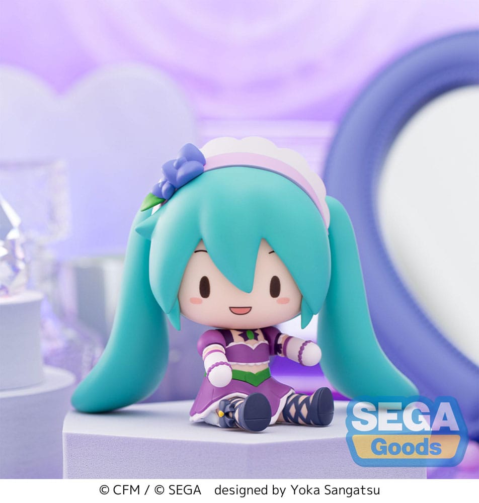 Character Vocal Series 01 Hatsune Miku Fuwa Petit Chibi Figure Hatsune Miku x Love and Berry Dress Up and Dance! Sparkly Purple Sega