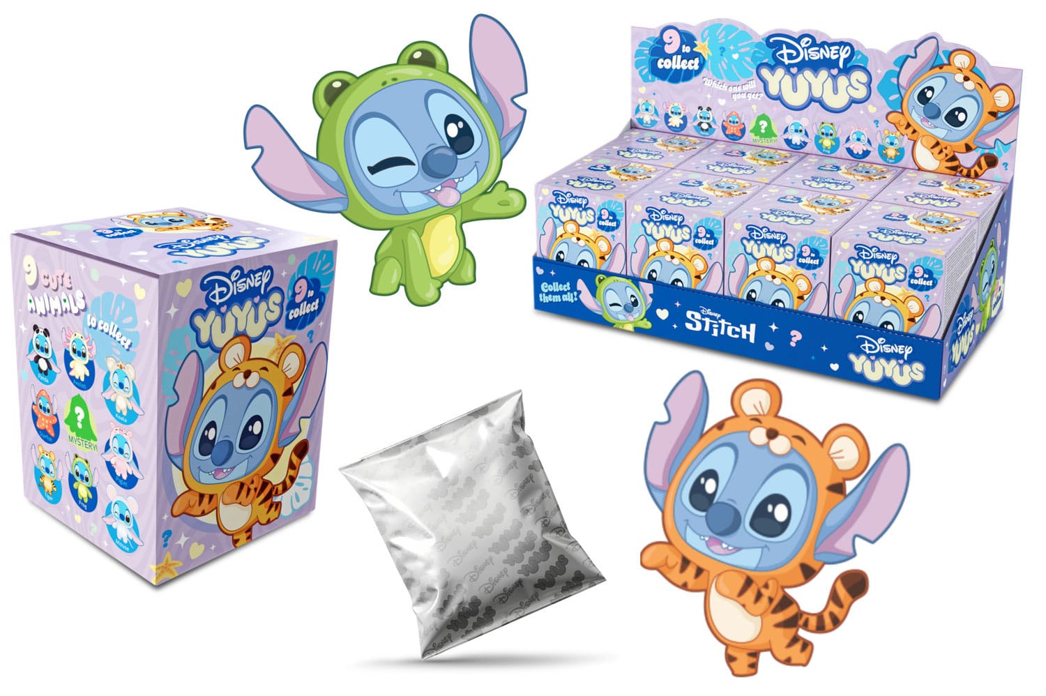 Disney YuYus Plush Key rings Stitch Blindbox Display 8 Simba