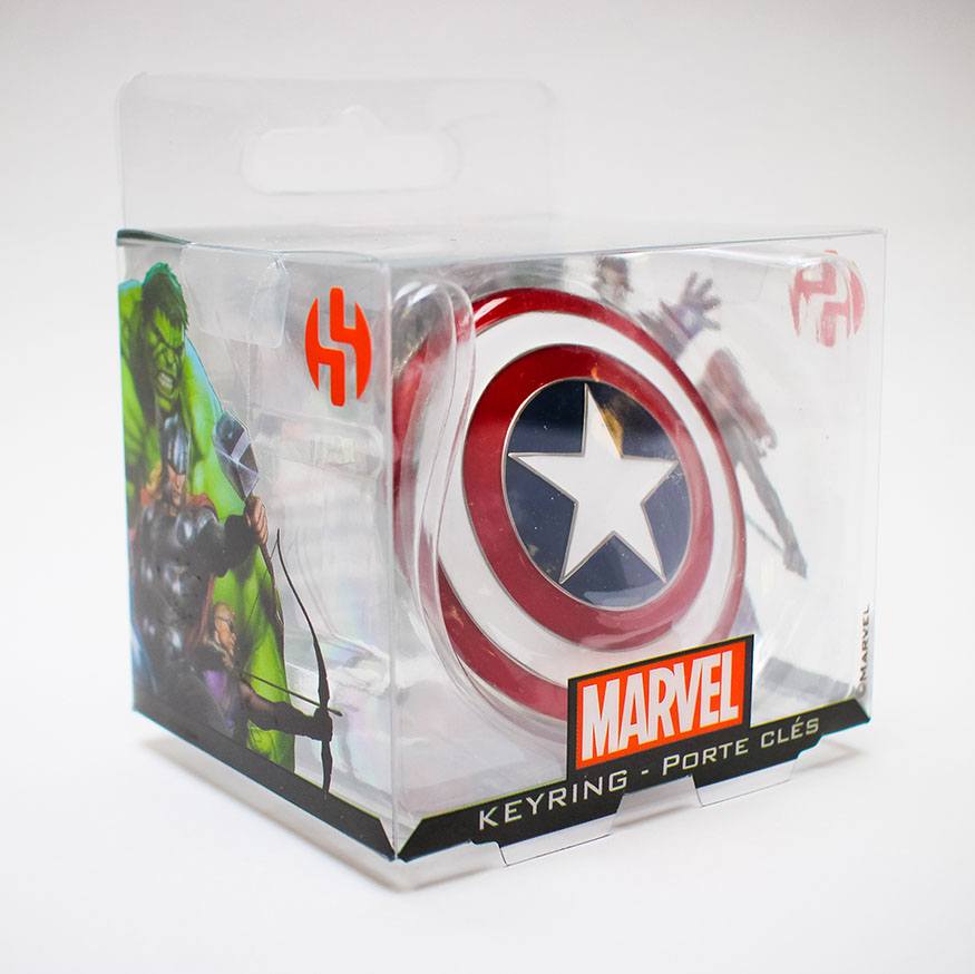 Marvel Comics Metal Keychain Captain America Shield Semic