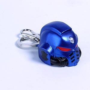 Warhammer 40K Metal Keychain Space Marine Primaris Helmet Ultramarine Semic