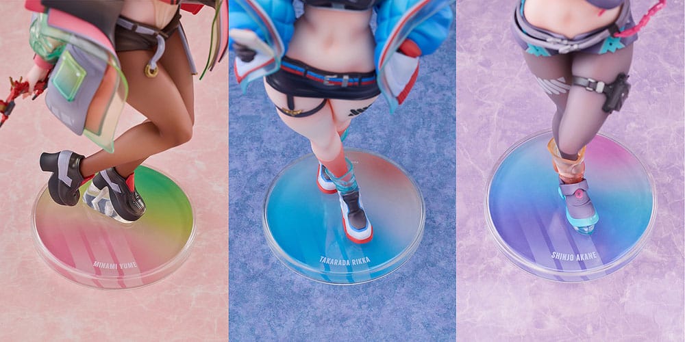 Gridman Universe PVC Statues 3 Pack Rikka Takarada Akane Shinjo Yume Minami Dreamy Divas Ver. Solarain