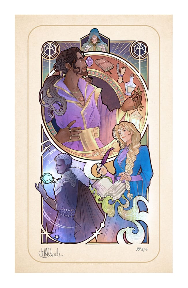 Critical Role Art Print Matthew Mercer 10th Anniversary Art Nouveau Illustrations unframed Sideshow Collectibles