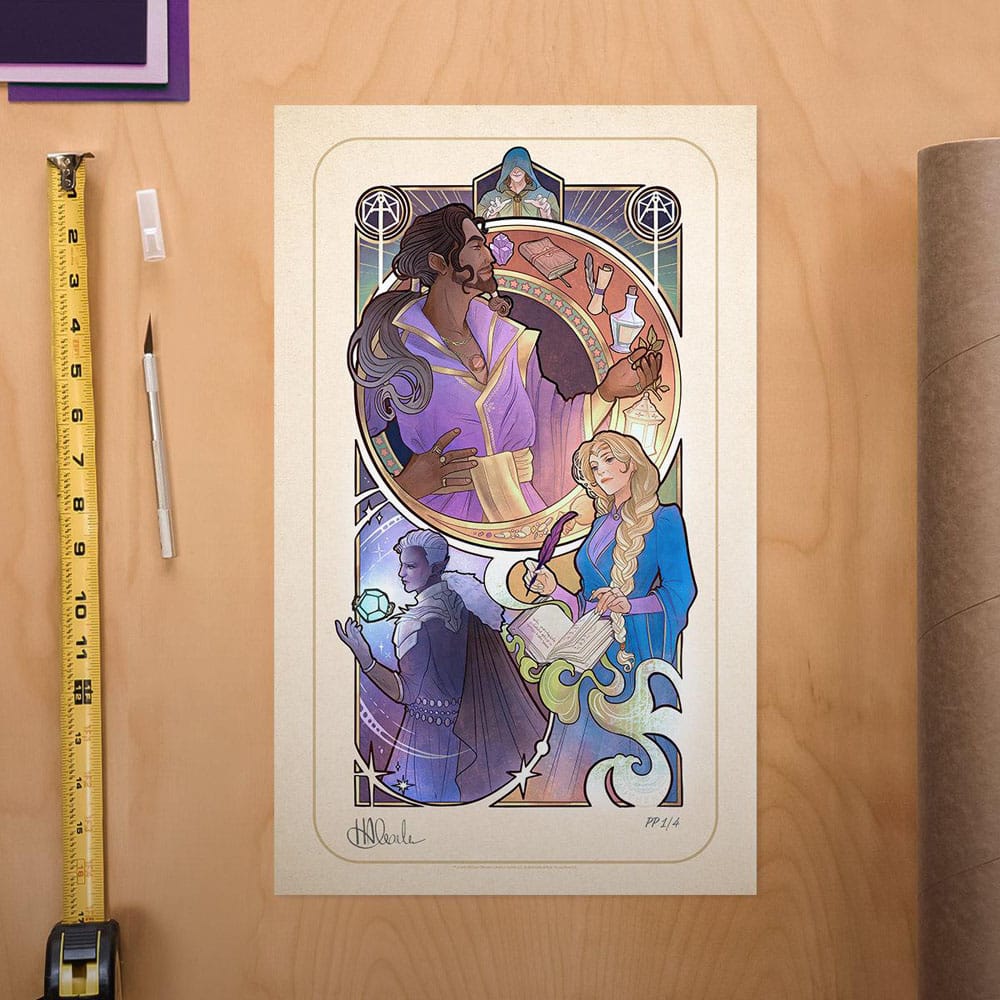Critical Role Art Print Matthew Mercer 10th Anniversary Art Nouveau Illustrations unframed Sideshow Collectibles