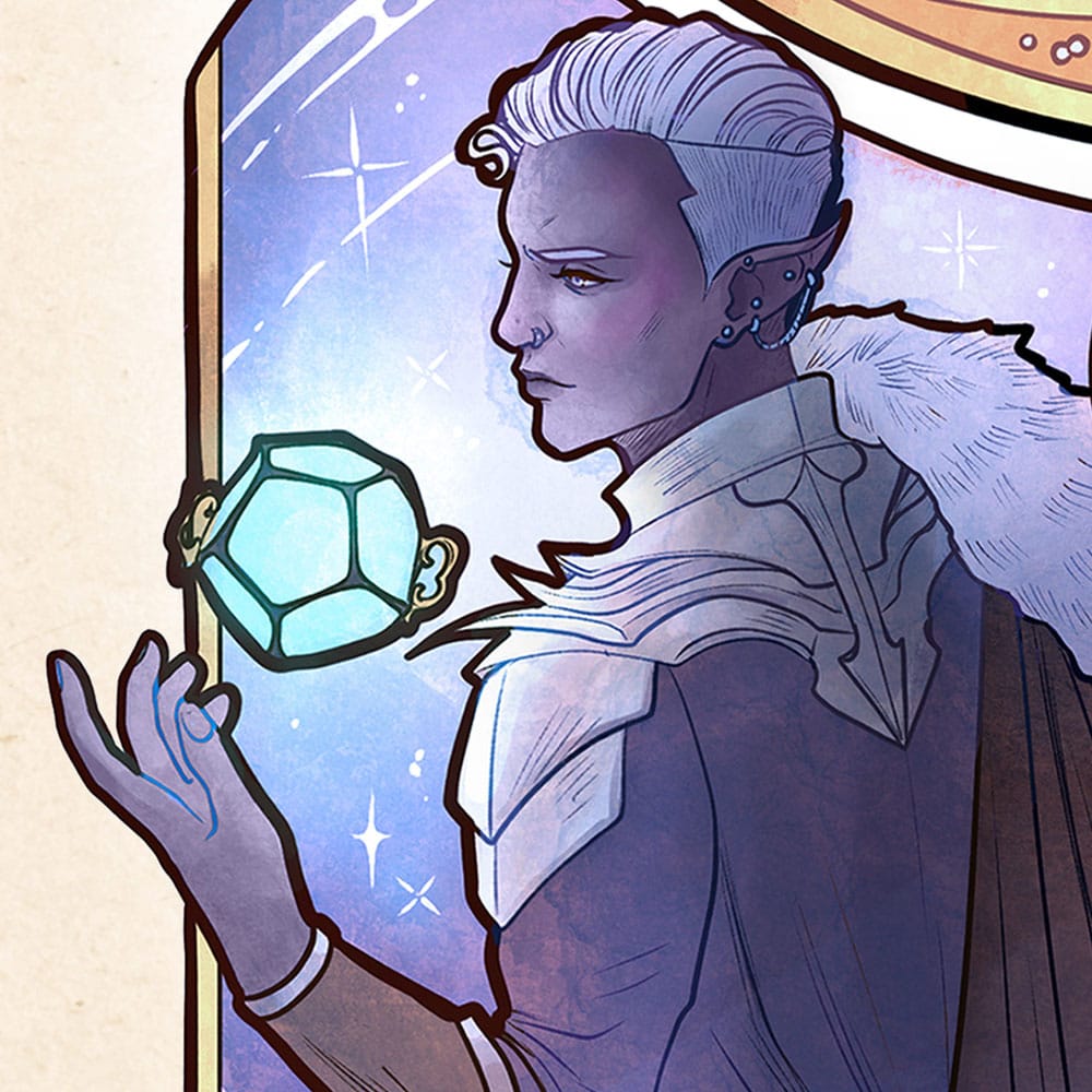 Critical Role Art Print Matthew Mercer 10th Anniversary Art Nouveau Illustrations unframed Sideshow Collectibles