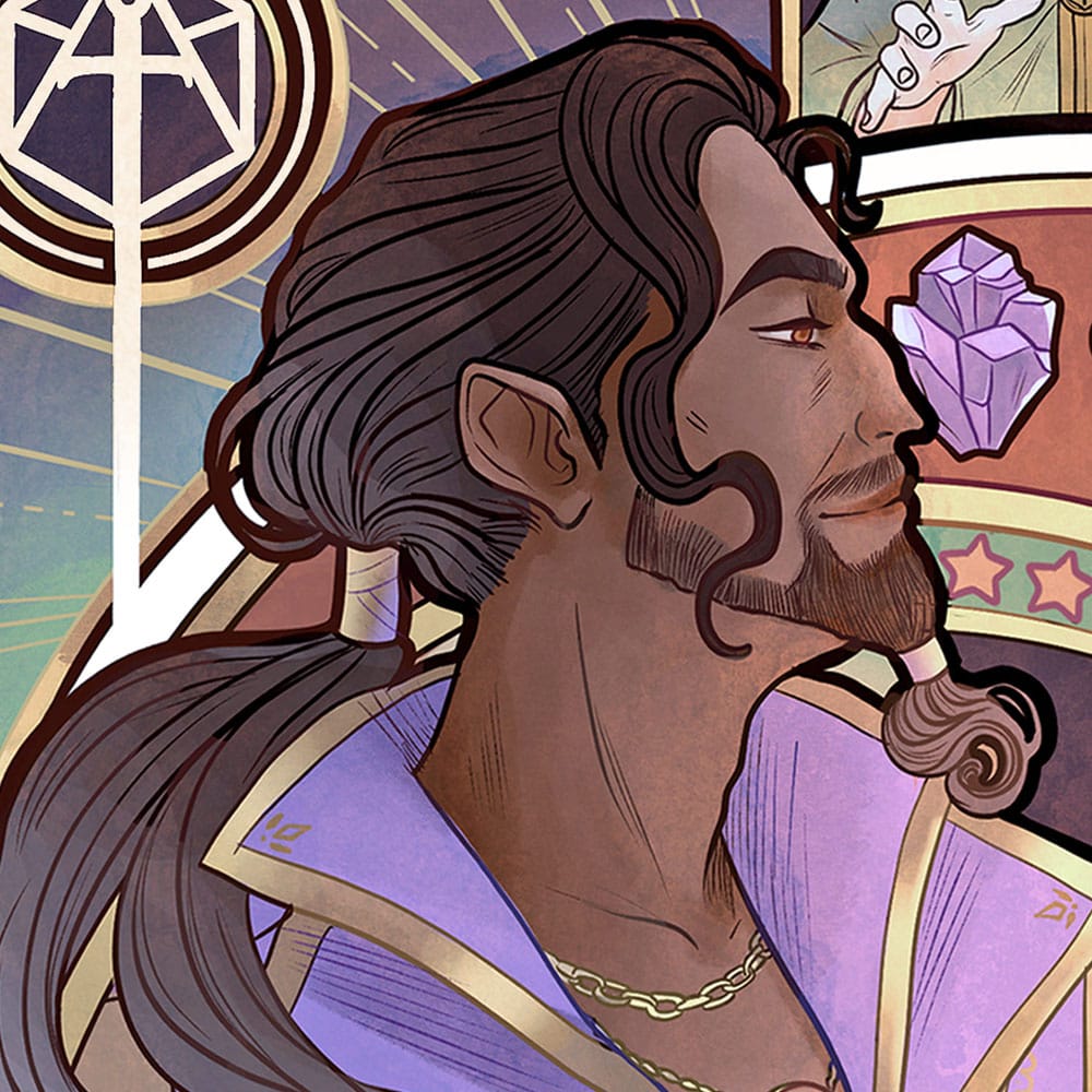 Critical Role Art Print Matthew Mercer 10th Anniversary Art Nouveau Illustrations unframed Sideshow Collectibles