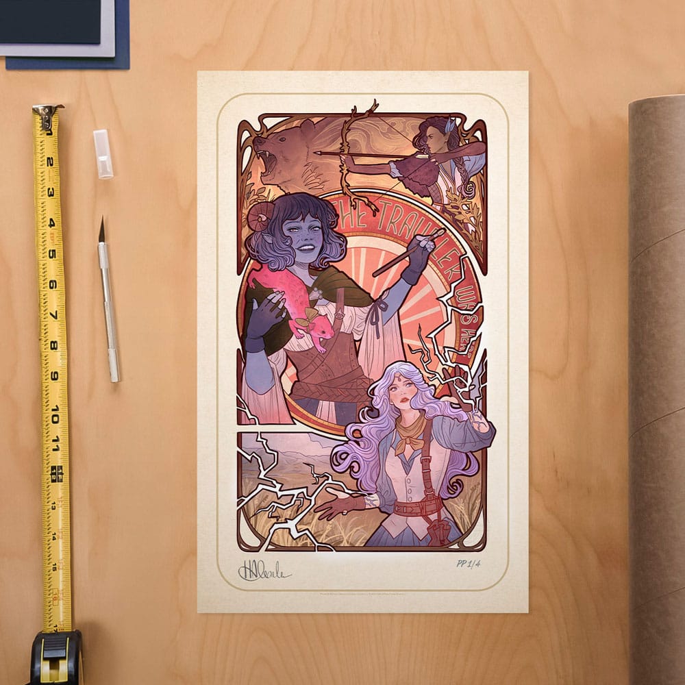Critical Role Art Print Laura Bailey 10th Anniversary Art Nouveau Illustrations unframed Sideshow Collectibles