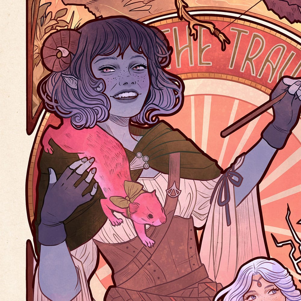 Critical Role Art Print Laura Bailey 10th Anniversary Art Nouveau Illustrations unframed Sideshow Collectibles