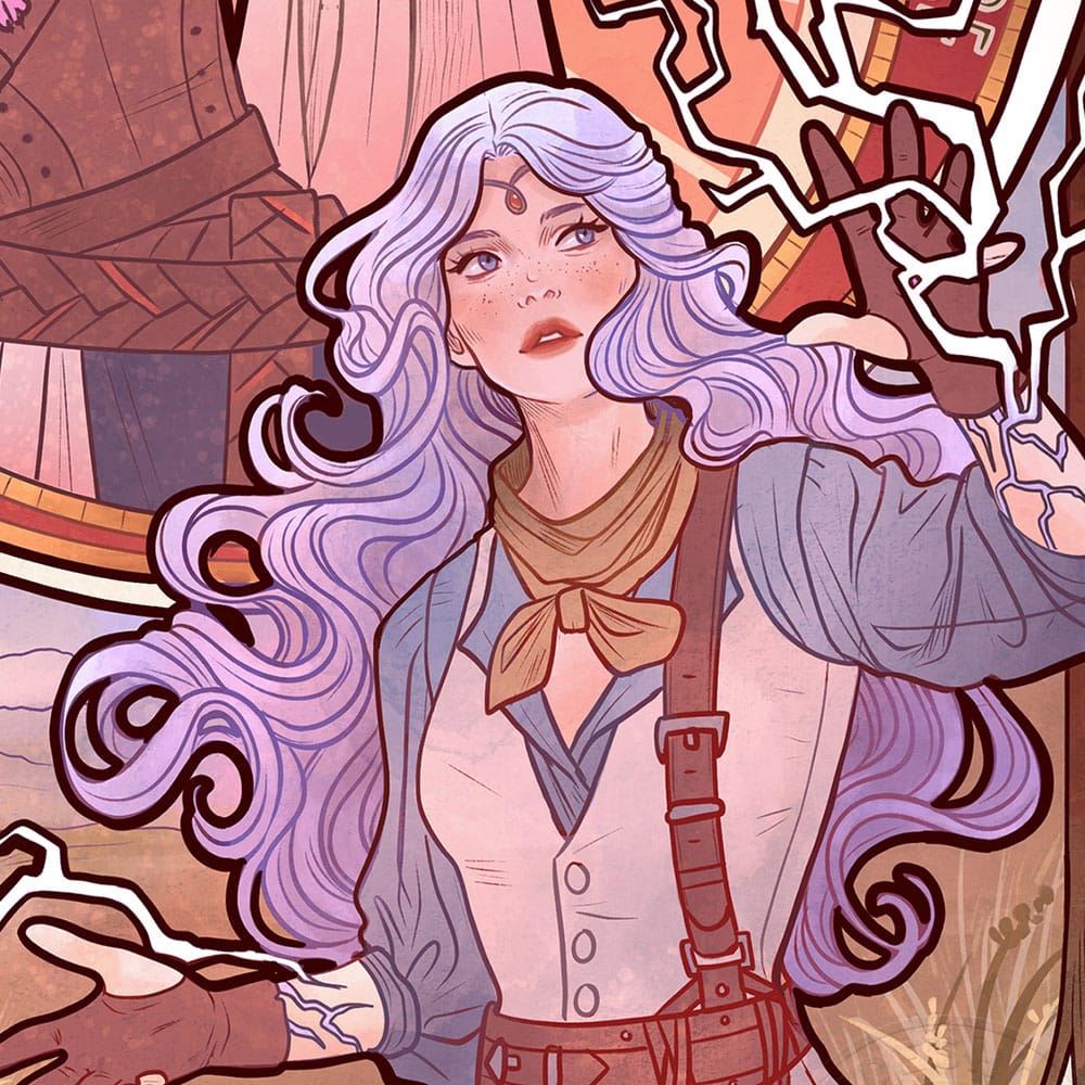 Critical Role Art Print Laura Bailey 10th Anniversary Art Nouveau Illustrations unframed Sideshow Collectibles