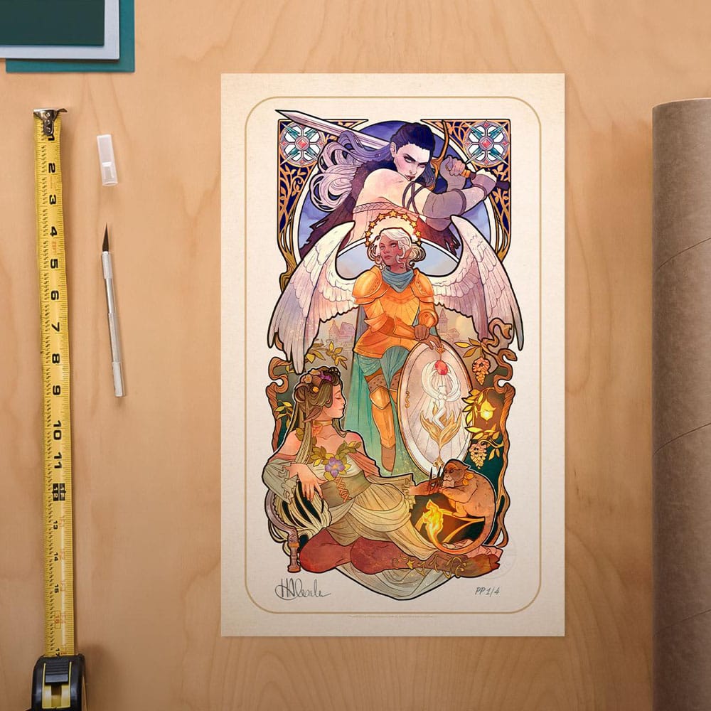 Critical Role Art Print Ashley Johnson 10th Anniversary Art Nouveau Illustrations unframed Sideshow Collectibles