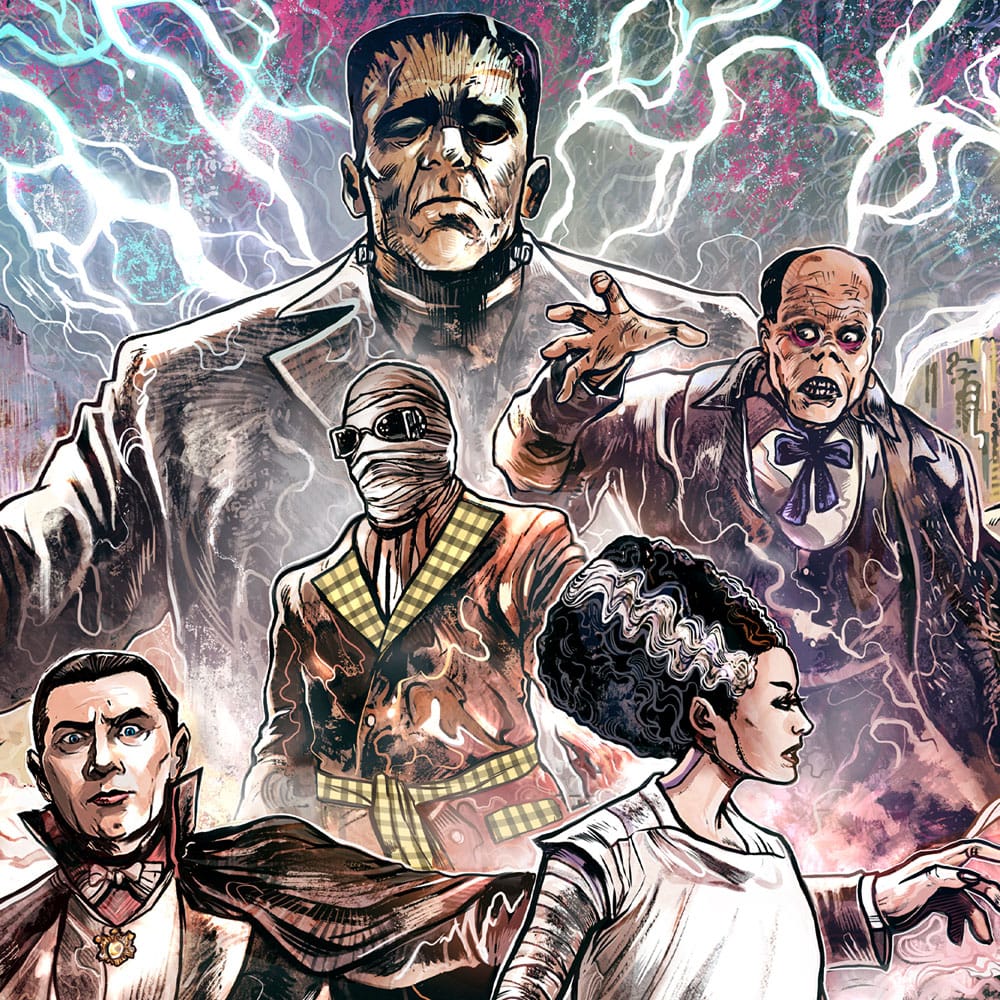 Universal Monsters Art Print Universal Monsters by Vincenzo Riccardi unframed Sideshow Collectibles