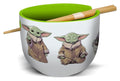 Star Wars The Mandalorian Ramen Bowl with Chopsticks Grogu Stor