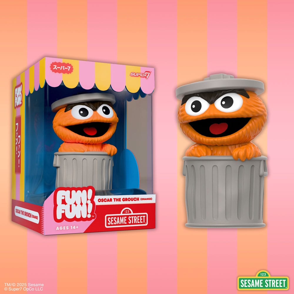 Sesame Street FUN! FUN! Vinyl Action Figure Oscar the Grouch Orange Super7