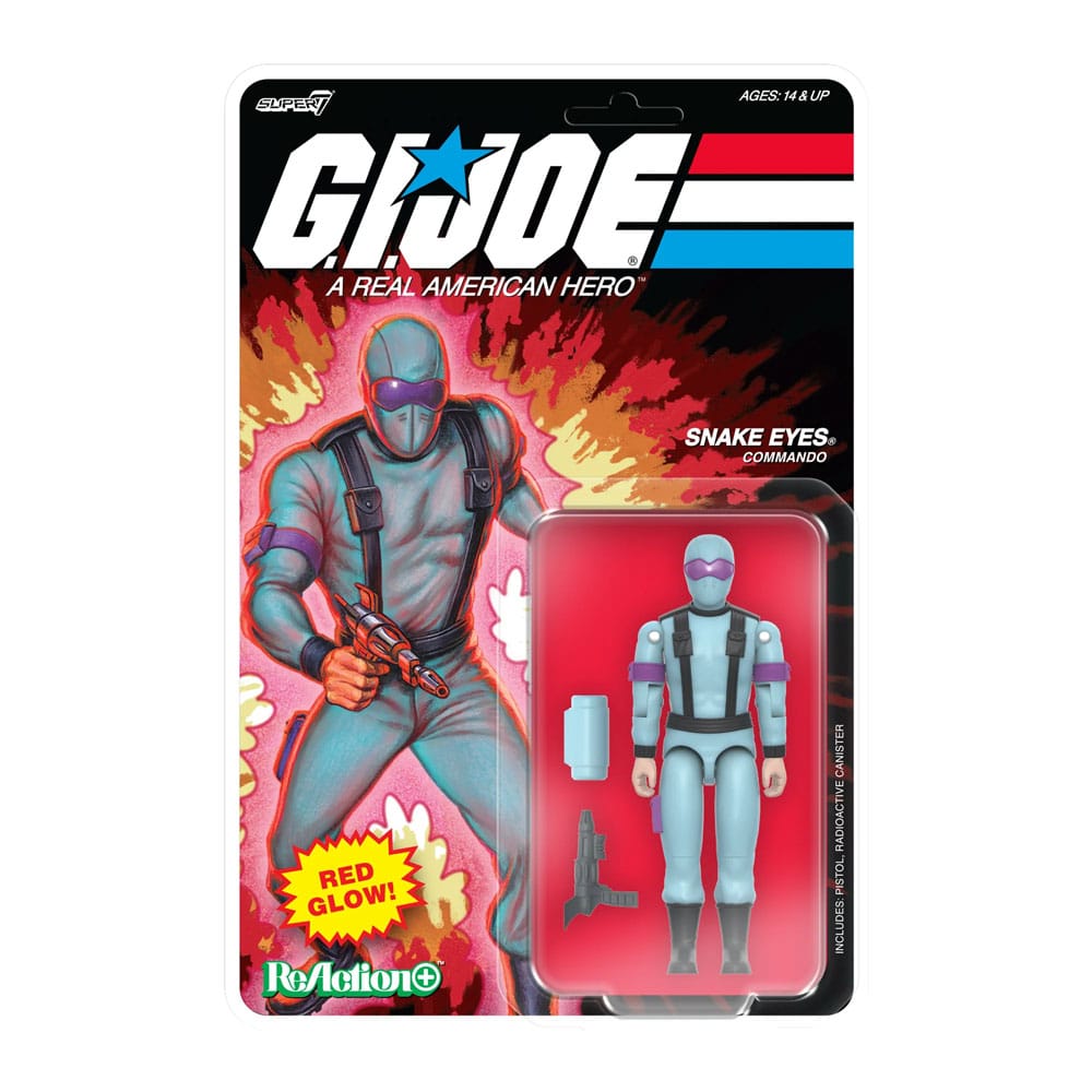 GI Joe ReAction+ Action Figure Wave 06 Snake Eyes Red Glow Crystal Poison Super7
