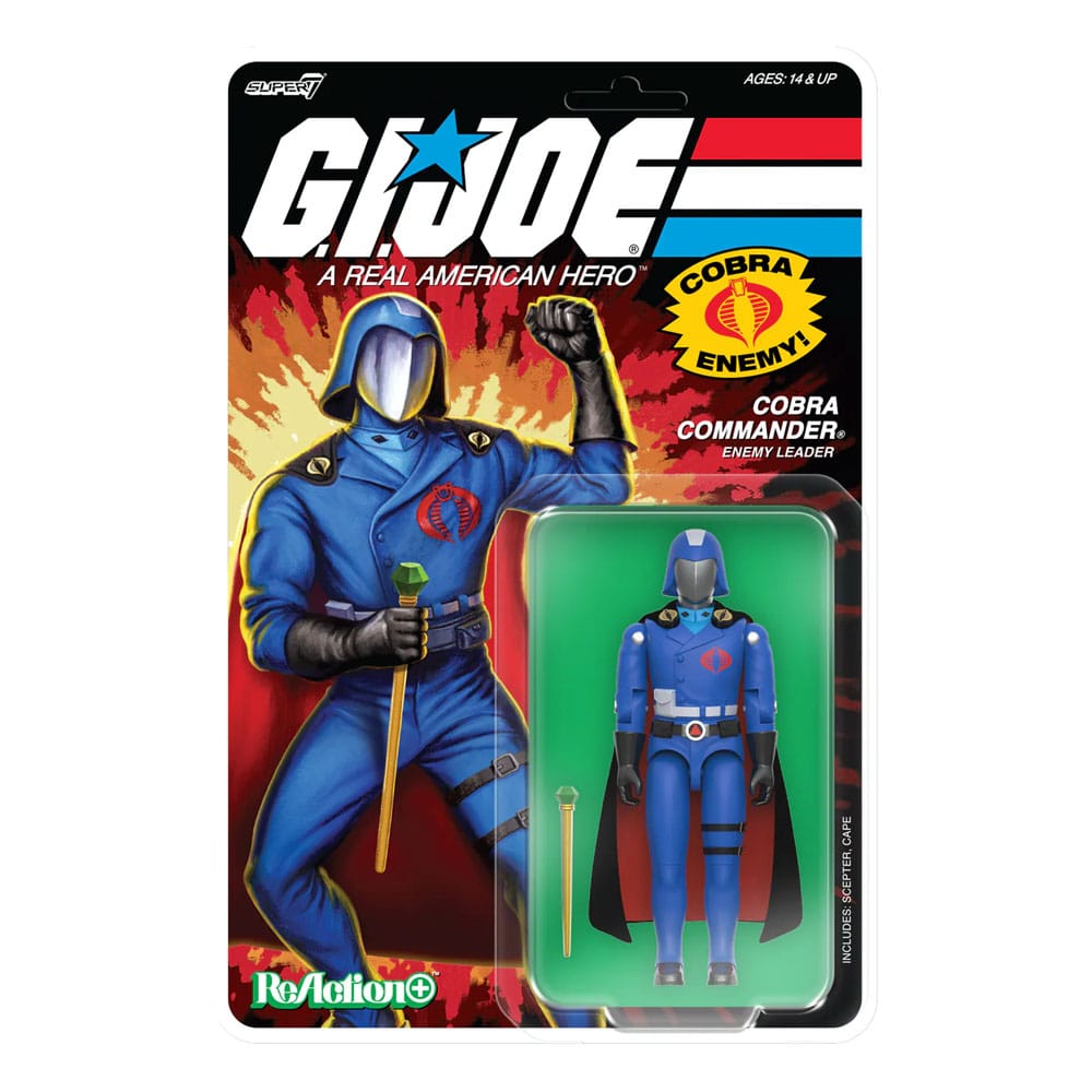 GI Joe ReAction+ Action Figure Wave 06 Cobra Commander Movie Black Cape Super7