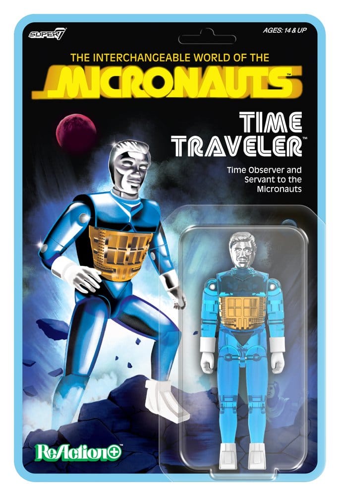 Micronauts ReAction+ Action Figure Wave 03 Time Traveler Translucent Blue Super7