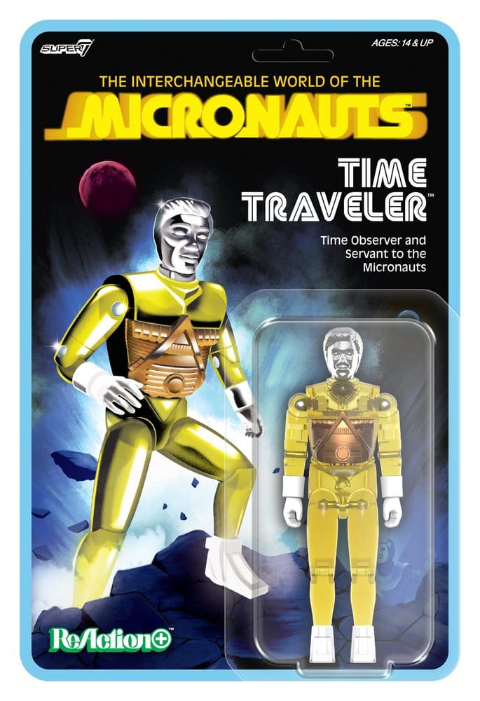Micronauts ReAction+ Action Figure Wave 03 Time Traveler Translucent Yellow Super7