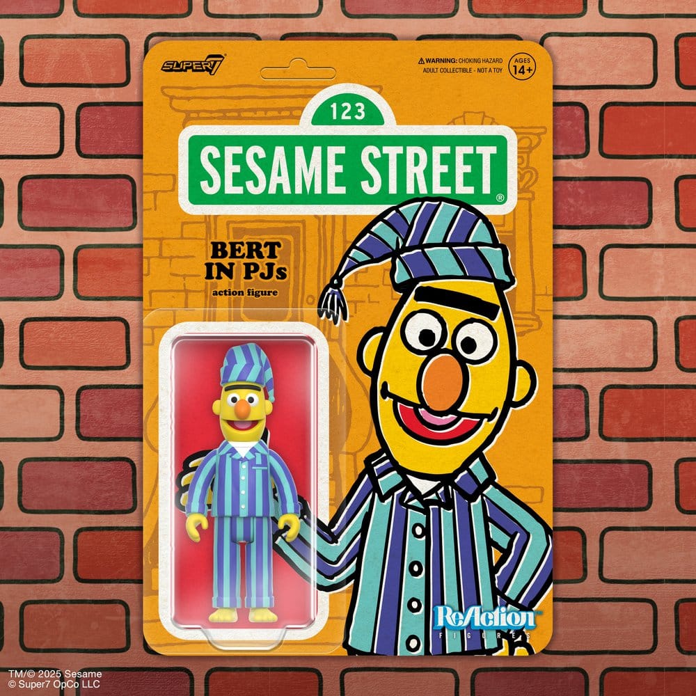 Sesame Street ReAction Action Figure Wave 06 Bert PJ Super7