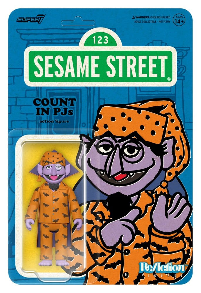 Sesame Street ReAction Action Figure Wave 06 Count Von Count PJs Super7