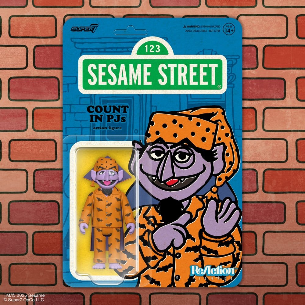 Sesame Street ReAction Action Figure Wave 06 Count Von Count PJs Super7