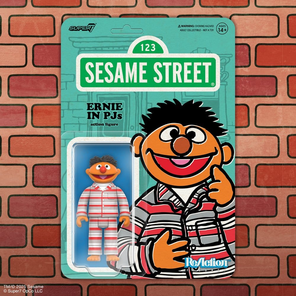 Sesame Street ReAction Action Figure Wave 06 Ernie PJs Super7