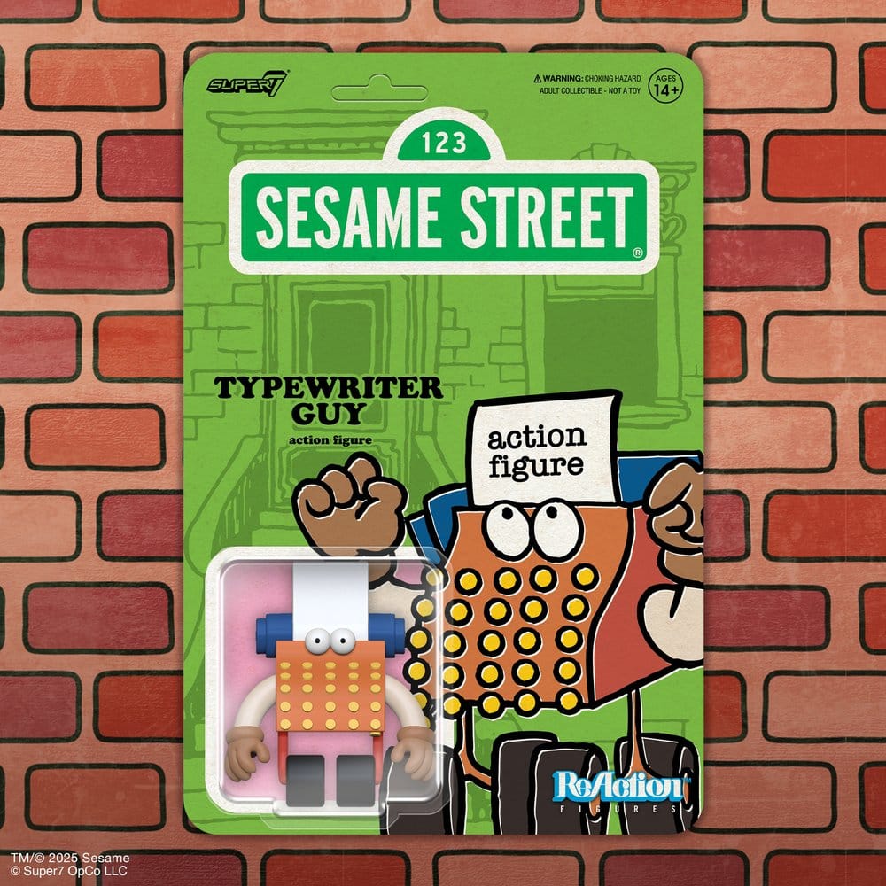 Sesame Street ReAction Action Figure Wave 06 Typewriter Guy Super7