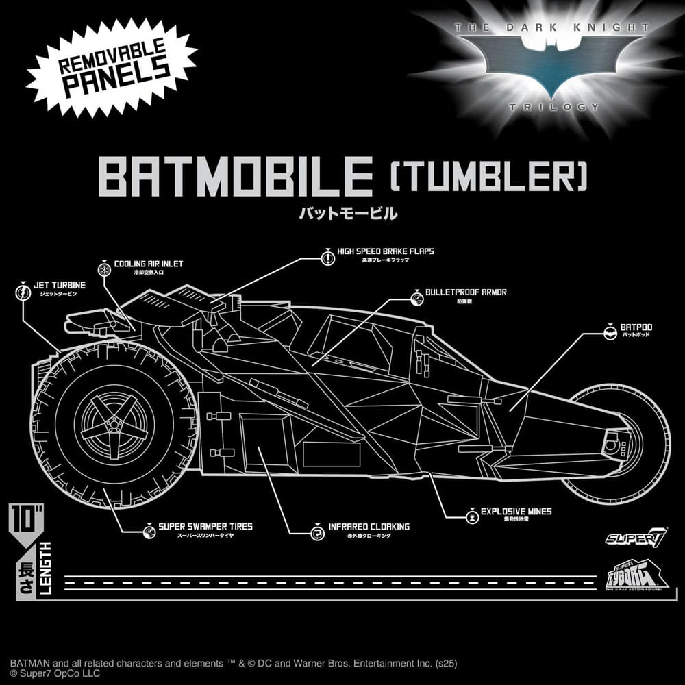 Batman 1989 Super Cyborg Vehicle Batmobile Tumbler Full Color Super7