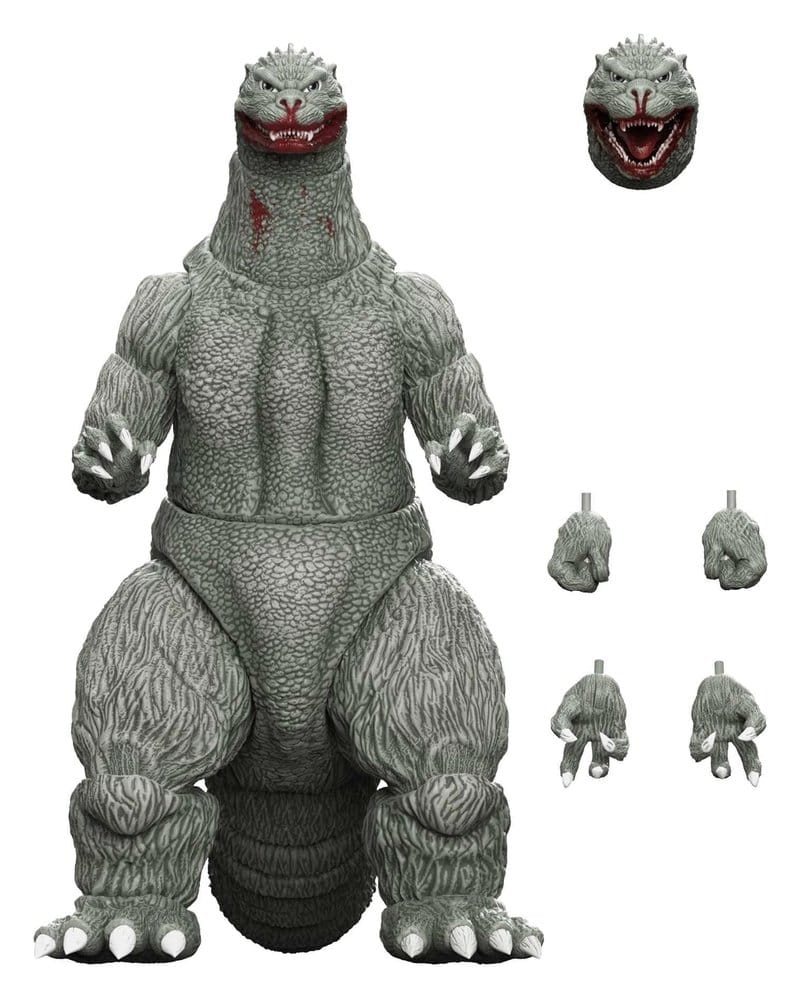 Godzilla 1989 Toho Ultimates Action Figure Godzilla Greyscale Comic Book Thirsty for Blood Super7