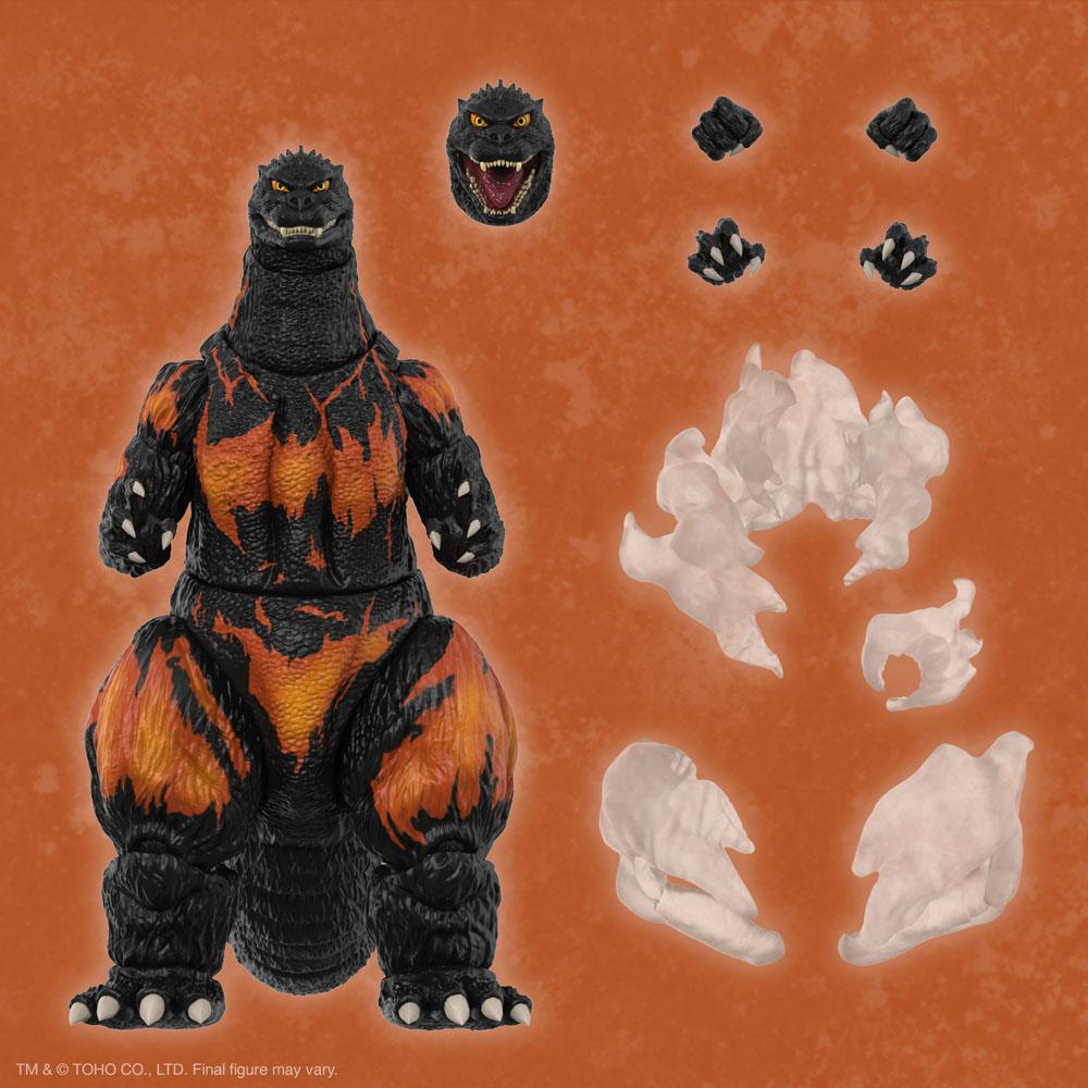 Toho Ultimates Action Figure Burning Godzilla 1995 Super7