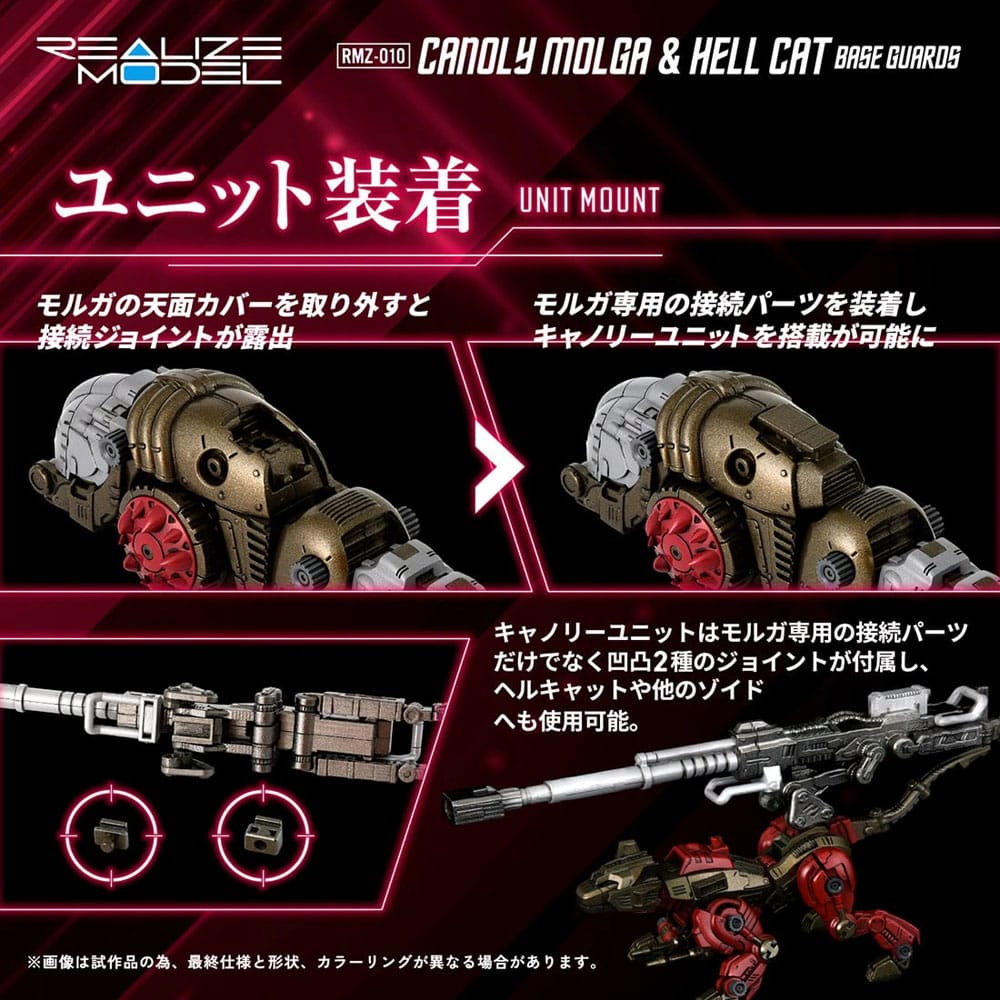 Zoids Plastic Model Kits 2 Pack 1/100 RMZ 010 Canoly Molga & Hell Cat Base Guards Sets Takara Tomy