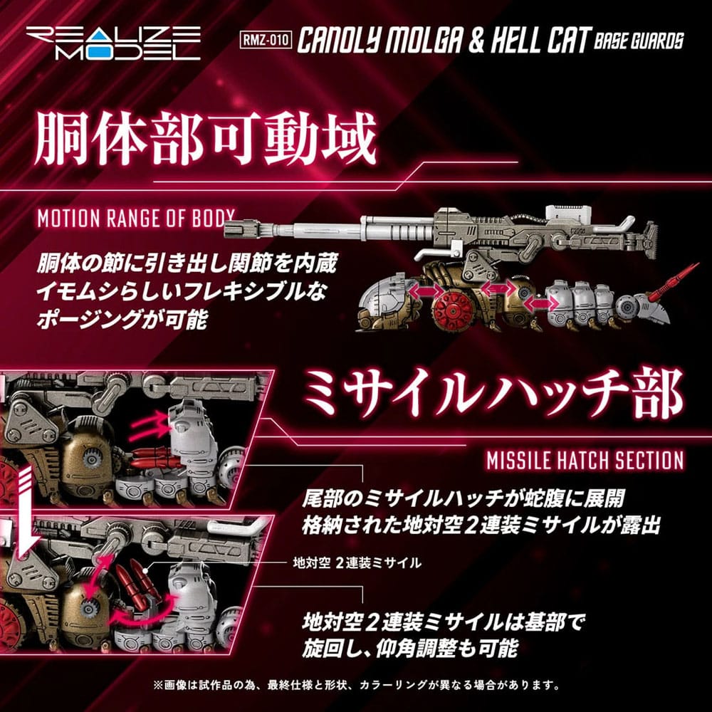 Zoids Plastic Model Kits 2 Pack 1/100 RMZ 010 Canoly Molga & Hell Cat Base Guards Sets Takara Tomy