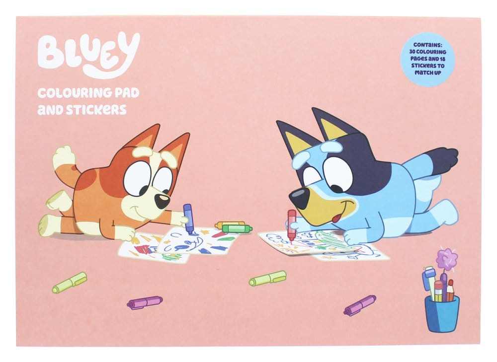 Bluey Colouring Book A4 & Sticker Set Thumbs Up
