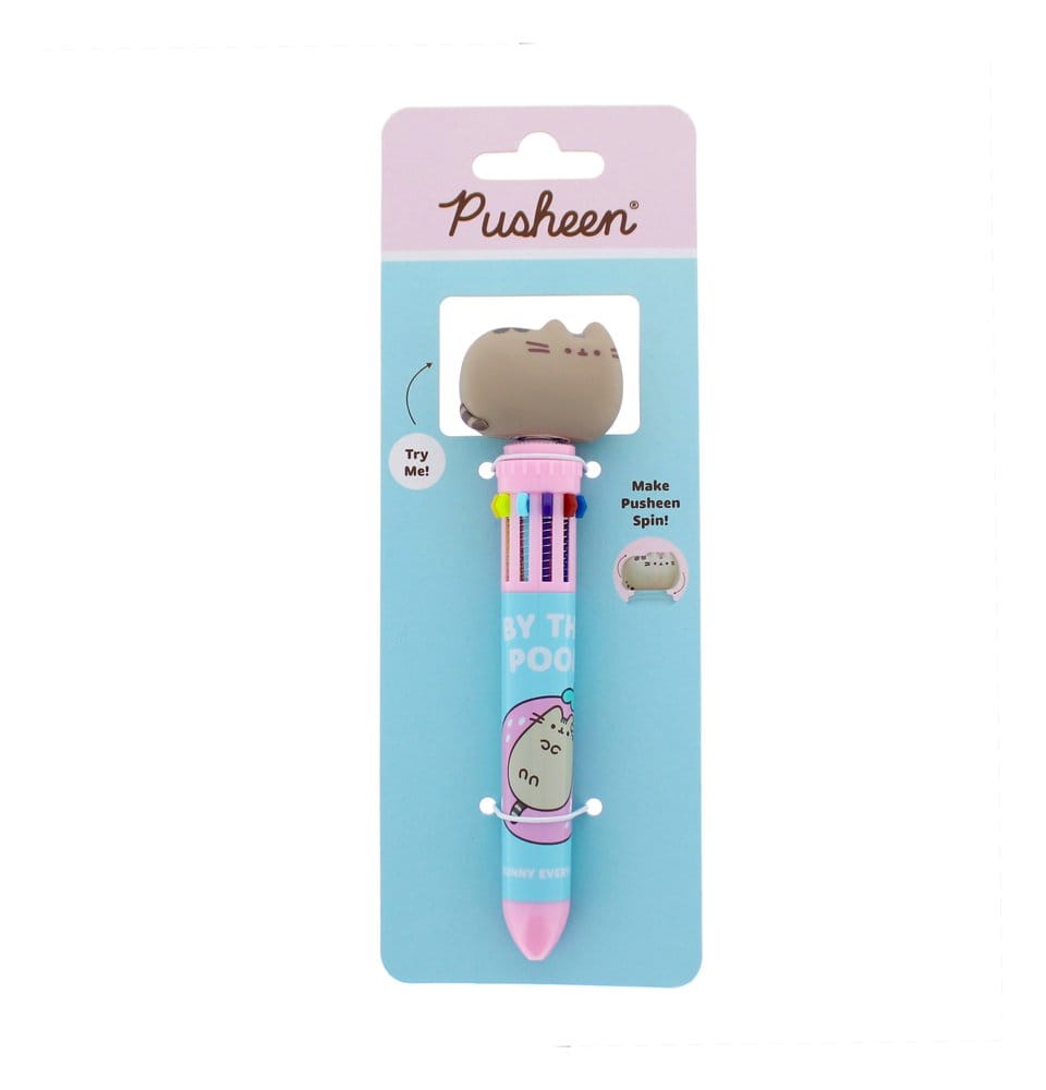 Pusheen Multi Colour Pen Spinny By The Pool Blue Thumbs Up